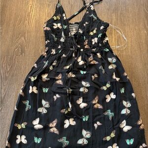 Woman’s Black Butterfly Print Sundress